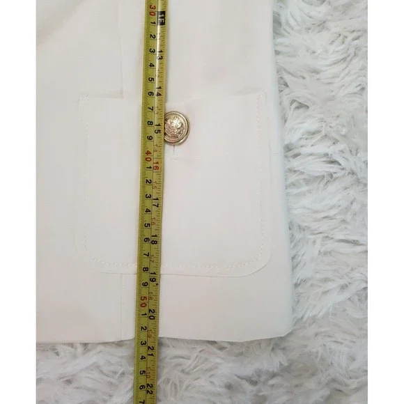 NWT Zara Sz S White Jacket Blazer Professional Career Casual Gold Buttons Lined - Picture 15 of 15